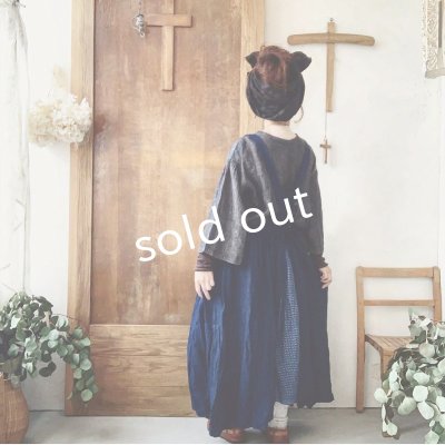 画像9: MARCHE' DE SOEUR／サスペンダーポケットスカート・インディゴ×ペイズリー