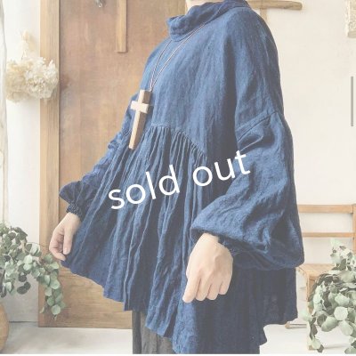 画像9: MARCHE' DE SOEUR／ギャザーブラウス・インディゴ