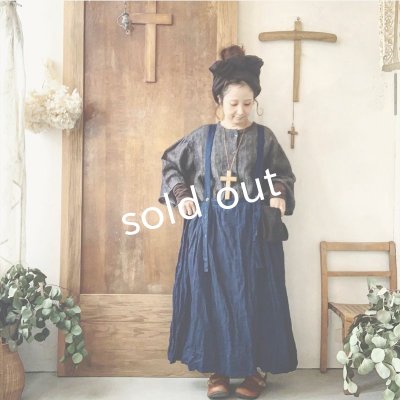 画像8: MARCHE' DE SOEUR／サスペンダーポケットスカート・インディゴ×ペイズリー