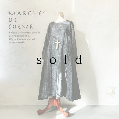 画像1: MARCHE' DE SOEUR／サイドタックワンピース・杢ブラック