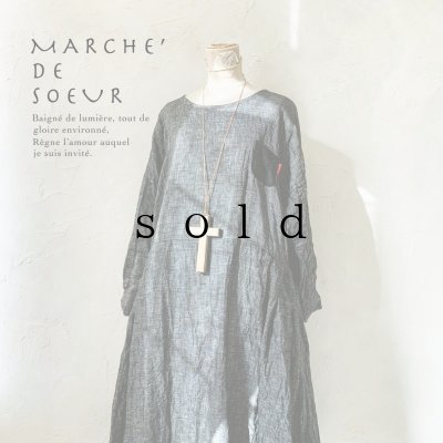 画像2: MARCHE' DE SOEUR／サイドタックワンピース・杢ブラック