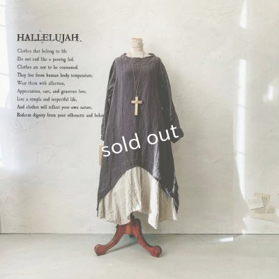 画像1: 当店限定 HALLELUJAH/1930's Robe・ink black×flax