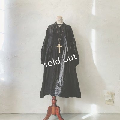 画像2: HALLELUJAH／1890's Bourgeron 羊飼いシャツワンピース・Black