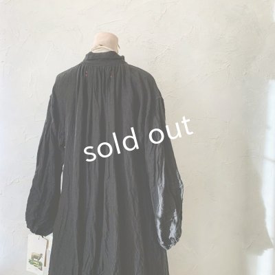 画像8: HALLELUJAH／1890's Bourgeron 羊飼いシャツワンピース・Black