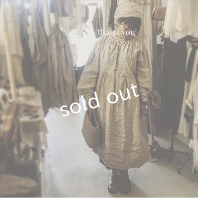 画像10: HALLELUJAH/1890's Bourgeron 羊飼いシャツワンピース・Light Gray