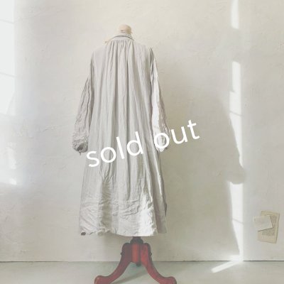 画像7: HALLELUJAH/1890's Bourgeron 羊飼いシャツワンピース・Light Gray