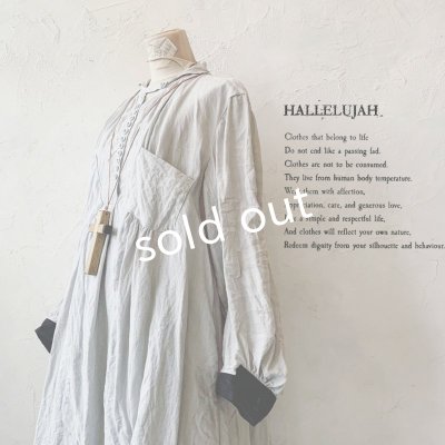 画像1: 当店限定 HALLELUJAH／羊飼いのノマドドレス・Light Gray×Black