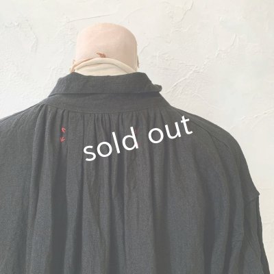 画像9: HALLELUJAH／1890's Bourgeron 羊飼いシャツワンピース・Black