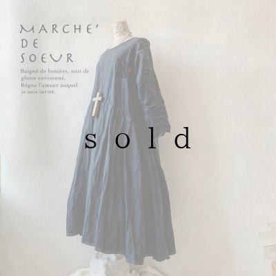 画像1: MARCHE' DE SOEUR／サイドタックワンピース・濃紺