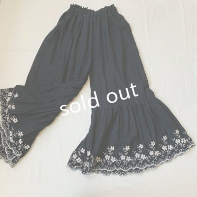 画像4: mifumi／wideジュノーぺちぱんつ・黒にベージュ刺繍