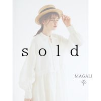 MAGALI /シャンブレーリネン比翼ギャザーワンピース・オフ