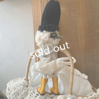 画像5: sukekiyo／アンティークレースと黒いお帽子スケキヨのかごバッグ