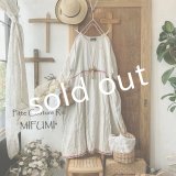 mifumi／赤耳リネンのサラワンピース・クロスステッチ