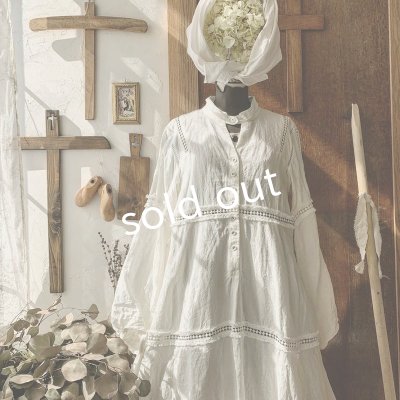 画像3: HALLELUJAH/Robe en dentelle 1940 レースローブ1940年代・off-white