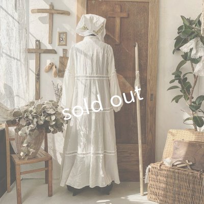 画像13: HALLELUJAH/Robe en dentelle 1940 レースローブ1940年代・off-white