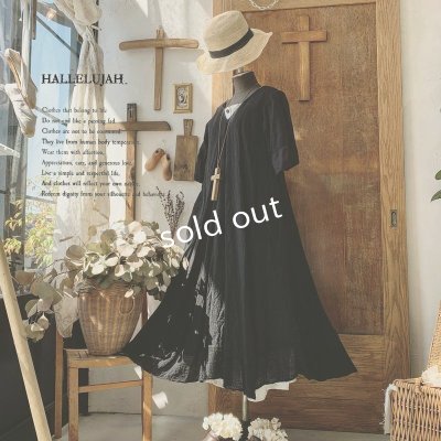画像1: HALLELUJAH／Robe de fame de chambre 小間使いローブ・black