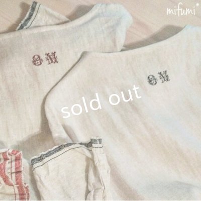 画像3: mifumi/後ろ刺繍のタックとギャザーのワンピース・青耳リネン