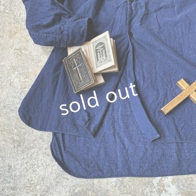 画像4: antiques/フランスヴィンテージ・インディゴグランパシャツ
