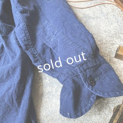 画像7: antiques/フランスヴィンテージ・インディゴグランパシャツ