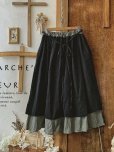 画像1: MARCHE' DE SOEUR／二枚仕立てのギャザースカート・黒 (1)