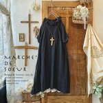 画像1: MARCHE' DE SOEUR／ラッフル襟のワンピース・スミクロ (1)