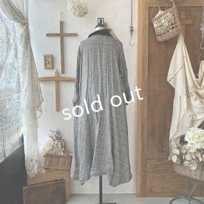 画像15: 当店限定 HALLELUJAH/Robe de Berger 1800s 襟付き羊飼いローブ・glen check