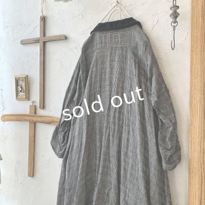 画像11: 当店限定 HALLELUJAH/Robe de Berger 1800s 襟付き羊飼いローブ・glen check