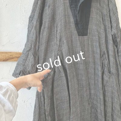 画像8: 当店限定 HALLELUJAH/Robe de Berger 1800s 襟付き羊飼いローブ・glen check