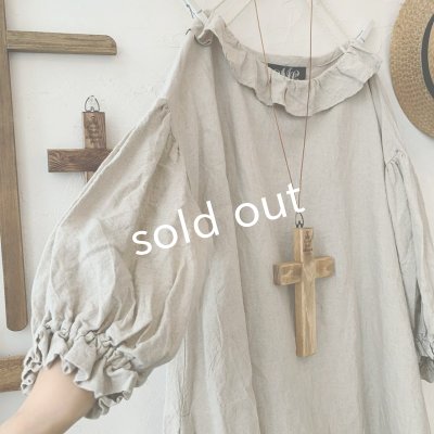 画像3: mifumi／ぷちピエロのワンピース・生成り