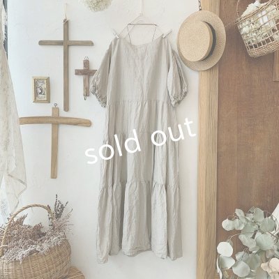 画像6: mifumi／三段ティアードのマリワンピース・生成り