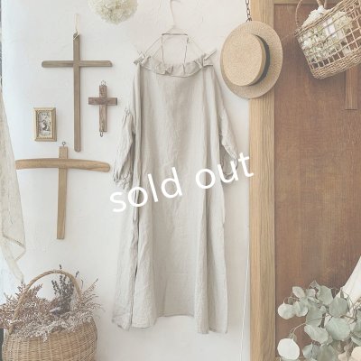 画像6: mifumi／ぷちピエロのワンピース・生成り