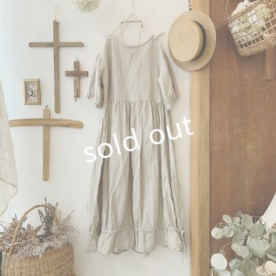 画像6: mifumi/裾りぼんのワンピース・生成り