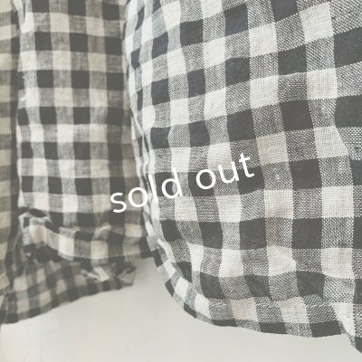 画像5: mifumi／ドロップショルダーボリュームpuffワンピース・黒×生成ギンガム