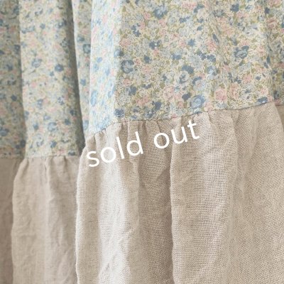 画像4: mifumi/ティアードパッチのスカート・青小花