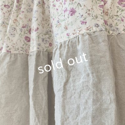 画像3: mifumi/ティアードパッチのスカート・紫小花