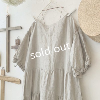 画像3: mifumi／三段ティアードのマリワンピース・生成り