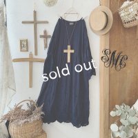 mifumi／Wトロンのワンピース・ネイビーベル刺繍