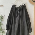 画像5: mifumi／アトリエ刺繍 森のオーバーワンピース・黒