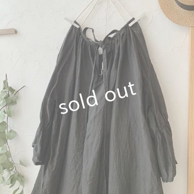 画像5: mifumi/アトリエ刺繍 森のオーバーワンピース・黒