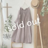 mifumi／アトリエ刺繍 森のオーバーワンピース・ライラック
