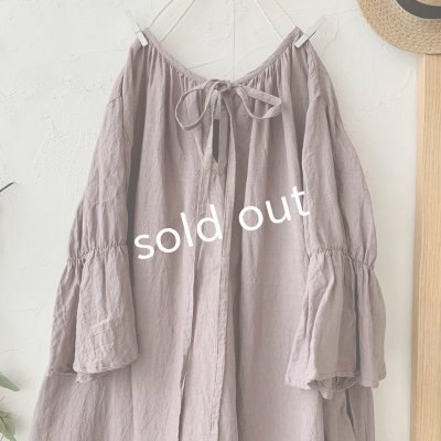 画像7: mifumi／アトリエ刺繍 森のオーバーワンピース・ライラック