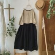 画像6: mifumi／hibinoワンピース・シャビー黒花×黒スカート