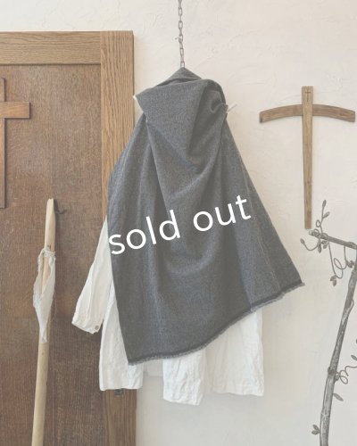 画像7: MARCHE' DE SOEUR／ウールへリンボンのポンチョ・杢チャコール