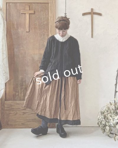 画像9: MARCHE' DE SOEUR/種蒔きポケットのスカート・柿渋染め
