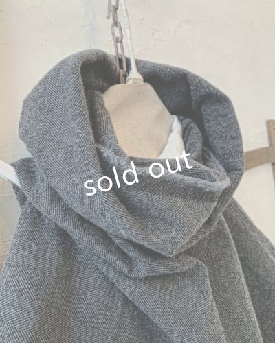 画像6: MARCHE' DE SOEUR／ウールへリンボンのポンチョ・杢チャコール