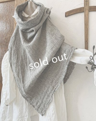 画像3: MARCHE' DE SOEUR/ウールリネンのポンチョ・杢グレー