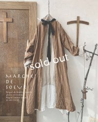 MARCHE' DE SOEUR／後ろりぼんワンピース・柿渋染め