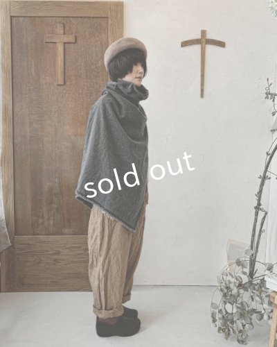 画像9: MARCHE' DE SOEUR／ウールへリンボンのポンチョ・杢チャコール