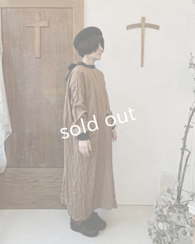 画像9: MARCHE' DE SOEUR／後ろりぼんワンピース・柿渋染め (9)
