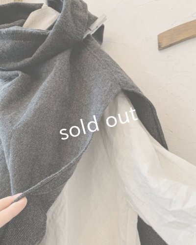 画像5: MARCHE' DE SOEUR／ウールへリンボンのポンチョ・杢チャコール